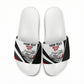 Personalized Tuskegee Airmen Slide Sandals Red Tails P-51 Mustang WWII Aviation Never Quit