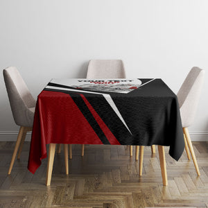 Personalized Tuskegee Airmen Tablecloth Red Tails P-51 Mustang WWII Aviation Never Quit
