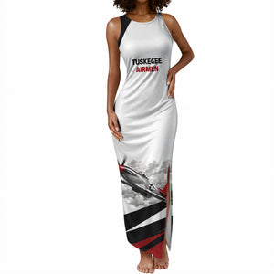 Personalized Tuskegee Airmen Tank Maxi Dress Red Tails P-51 Mustang WWII Aviation Never Quit