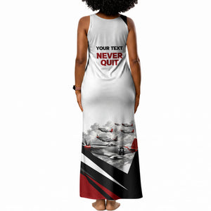 Personalized Tuskegee Airmen Tank Maxi Dress Red Tails P-51 Mustang WWII Aviation Never Quit