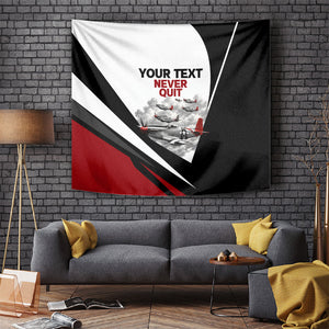 Personalized Tuskegee Airmen Tapestry Red Tails P-51 Mustang WWII Aviation Never Quit