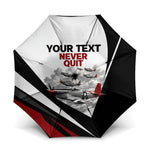Personalized Tuskegee Airmen Umbrella Red Tails P-51 Mustang WWII Aviation Never Quit