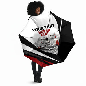 Personalized Tuskegee Airmen Umbrella Red Tails P-51 Mustang WWII Aviation Never Quit
