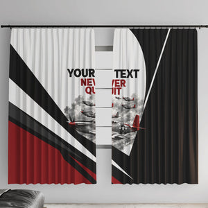 Personalized Tuskegee Airmen Window Curtain Red Tails P-51 Mustang WWII Aviation Never Quit