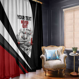 Personalized Tuskegee Airmen Window Curtain Red Tails P-51 Mustang WWII Aviation Never Quit