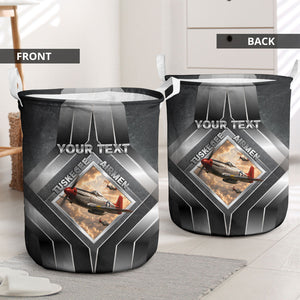 Personalized Tuskegee Airmen Laundry Basket Vintage WWII Aviation History Graphic Art