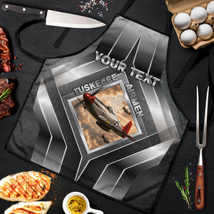 Personalized Tuskegee Airmen Apron Vintage WWII Aviation History Graphic Art