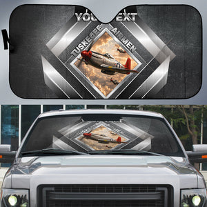 Personalized Tuskegee Airmen Auto Sun Shade Vintage WWII Aviation History Graphic Art