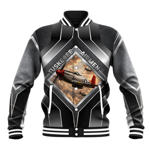 Personalized Tuskegee Airmen Baseball Jacket Vintage WWII Aviation History Graphic Art