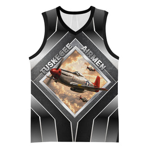Personalized Tuskegee Airmen Basketball Jersey Vintage WWII Aviation History Graphic Art