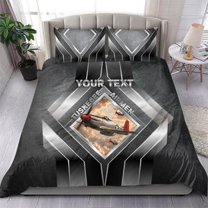 Personalized Tuskegee Airmen Bedding Set Vintage WWII Aviation History Graphic Art