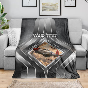 Personalized Tuskegee Airmen Blanket Vintage WWII Aviation History Graphic Art
