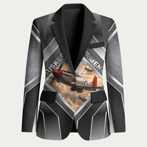 Personalized Tuskegee Airmen Blazer Vintage WWII Aviation History Graphic Art