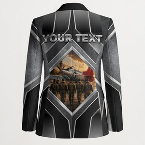Personalized Tuskegee Airmen Blazer Vintage WWII Aviation History Graphic Art
