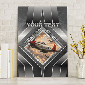 Personalized Tuskegee Airmen Canvas Wall Art Vintage WWII Aviation History Graphic Art