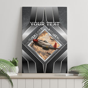 Personalized Tuskegee Airmen Canvas Wall Art Vintage WWII Aviation History Graphic Art
