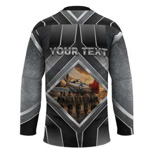 Personalized Tuskegee Airmen Hockey Jersey Vintage WWII Aviation History Graphic Art