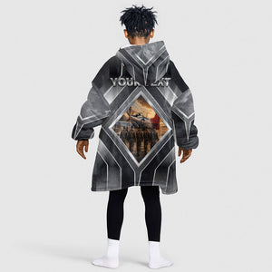 Personalized Tuskegee Airmen Kid Wearable Blanket Hoodie Vintage WWII Aviation History Graphic Art