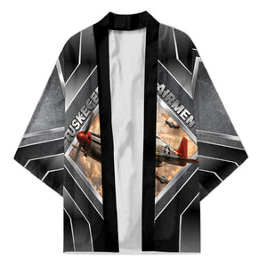 Personalized Tuskegee Airmen Kimono Vintage WWII Aviation History Graphic Art