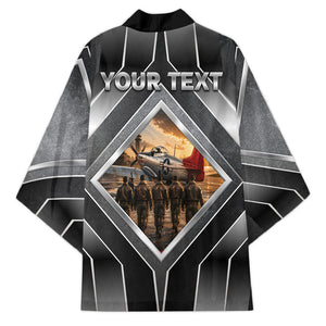 Personalized Tuskegee Airmen Kimono Vintage WWII Aviation History Graphic Art