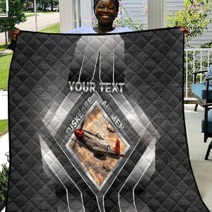 Personalized Tuskegee Airmen Quilt Vintage WWII Aviation History Graphic Art