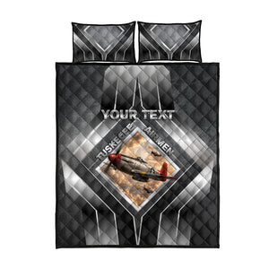 Personalized Tuskegee Airmen Quilt Bed Set Vintage WWII Aviation History Graphic Art