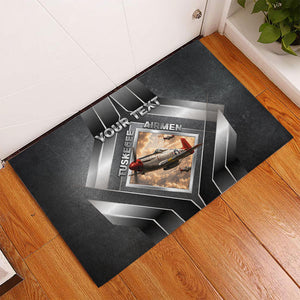 Personalized Tuskegee Airmen Rubber Doormat Vintage WWII Aviation History Graphic Art