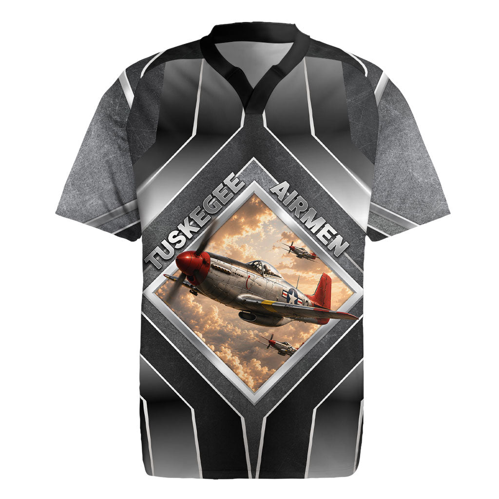 Personalized Tuskegee Airmen Rugby Jersey Vintage WWII Aviation History Graphic Art