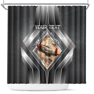 Personalized Tuskegee Airmen Shower Curtain Vintage WWII Aviation History Graphic Art