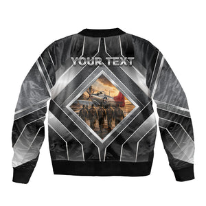Personalized Tuskegee Airmen Sleeve Zip Bomber Jacket Vintage WWII Aviation History Graphic Art