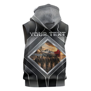 Personalized Tuskegee Airmen Sleeveless Zip Hoodie Vintage WWII Aviation History Graphic Art