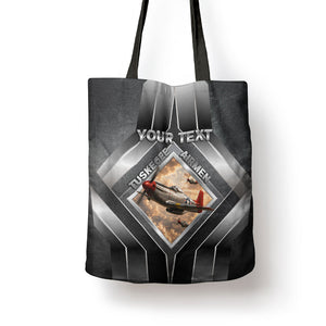 Personalized Tuskegee Airmen Tote Bag Vintage WWII Aviation History Graphic Art