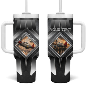 Personalized Tuskegee Airmen Tumbler With Handle Vintage WWII Aviation History Graphic Art