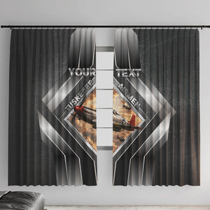 Personalized Tuskegee Airmen Window Curtain Vintage WWII Aviation History Graphic Art