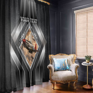 Personalized Tuskegee Airmen Window Curtain Vintage WWII Aviation History Graphic Art