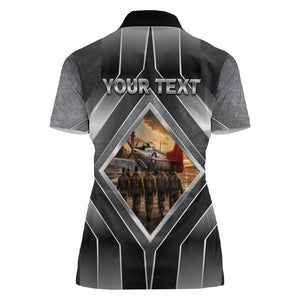 Personalized Tuskegee Airmen Women Polo Shirt Vintage WWII Aviation History Graphic Art