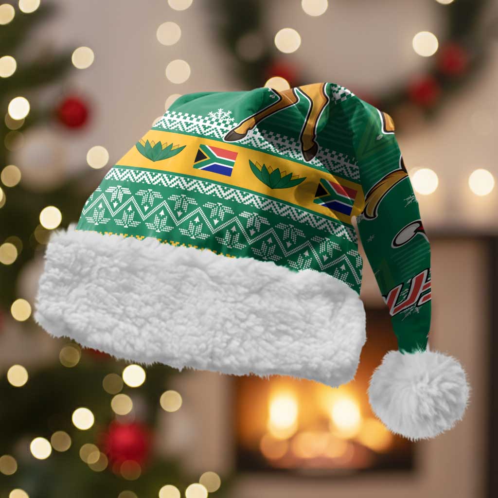 South Africa Christmas Santa Hat Santa Reindeer and Africa Map - African Pride