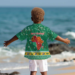 South Africa Christmas Kid Hawaiian Shirt Santa Reindeer and Africa Map - African Pride