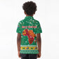 South Africa Christmas Kid Polo Shirt Santa Reindeer and Africa Map - African Pride
