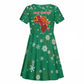 South Africa Christmas Kid Short Sleeve Dress Santa Reindeer and Africa Map - African Pride