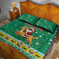 South Africa Christmas Quilt Bed Set Santa Reindeer and Africa Map - African Pride