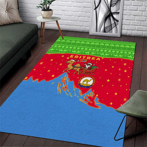 Eritrea Christmas Area Rug Santa Claus Camel Sleigh National Emblem - African Pride