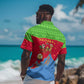 Eritrea Christmas Hawaiian Shirt Santa Claus Camel Sleigh National Emblem - African Pride