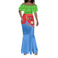 Eritrea Christmas Mermaid Dress Santa Claus Camel Sleigh National Emblem - African Pride