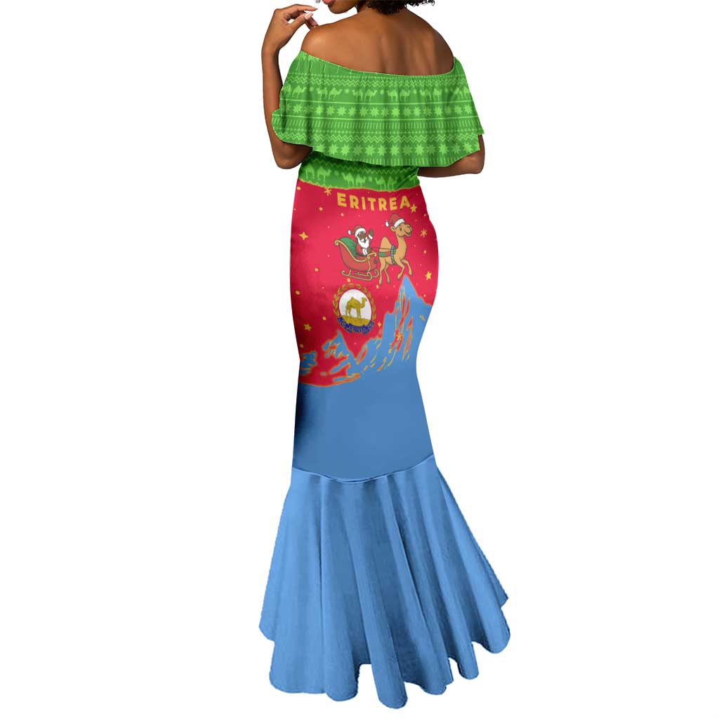 Eritrea Christmas Mermaid Dress Santa Claus Camel Sleigh National Emblem - African Pride