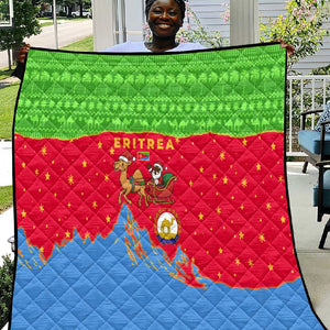Eritrea Christmas Quilt Santa Claus Camel Sleigh National Emblem - African Pride