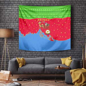 Eritrea Christmas Tapestry Santa Claus Camel Sleigh National Emblem - African Pride