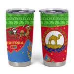 Eritrea Christmas Tumbler Cup Santa Claus Camel Sleigh National Emblem - African Pride