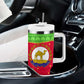 Eritrea Christmas Tumbler With Handle Santa Claus Camel Sleigh National Emblem - African Pride