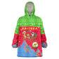 Eritrea Christmas Wearable Blanket Hoodie Santa Claus Camel Sleigh National Emblem - African Pride